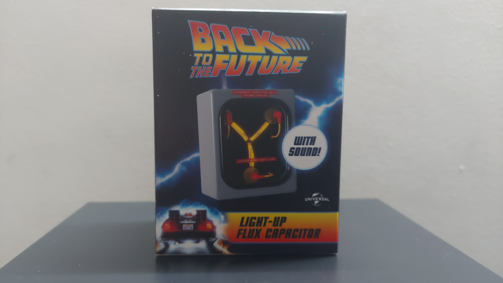 Front of Packaging Box of the Flux Capacitor Mini